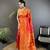 orange soft silk blend geomatric zari woven patola saree