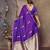 purple satin silk blend floral & botanical motifs zari woven banarasi saree