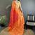 orange soft silk blend geomatric zari woven patola saree