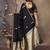 black satin silk blend floral & botanical motifs zari woven banarasi saree