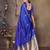 royal blue satin silk blend floral & botanical motifs zari woven banarasi saree