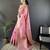 pastel pink linen silk blend floral & paisley jacquard zari woven banarasi saree