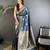 grey cotton silk blend floral jacquard zari woven banarasi saree