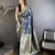 grey cotton silk blend floral jacquard zari woven banarasi saree