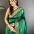 green cotton silk blend floral jacquard zari woven banarasi saree