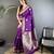 purple cotton silk blend floral jacquard zari woven banarasi saree