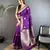 purple cotton silk blend floral jacquard zari woven banarasi saree