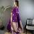 purple cotton silk blend floral jacquard zari woven banarasi saree