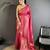rani pink soft satin silk blend paisley & floral banarasi saree