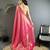 rani pink soft satin silk blend paisley & floral banarasi saree