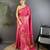rani pink soft satin silk blend floral & paisley motifs banarasi saree