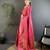 rani pink soft satin silk blend floral & paisley motifs banarasi saree