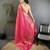 rani pink soft satin silk blend floral & paisley motifs banarasi saree