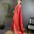 red soft satin silk blend floral & paisley motifs banarasi saree