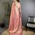 dusty pink soft satin silk blend floral & paisley motifs banarasi saree
