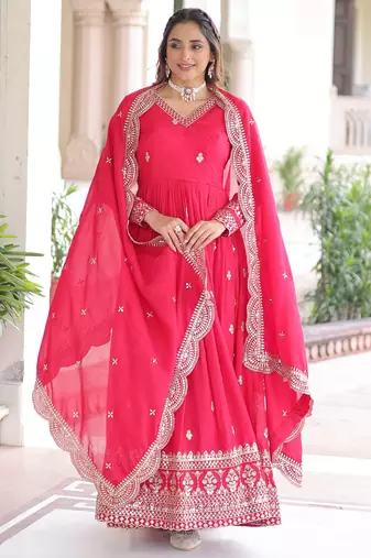 sequins Zari embroidered Kurti with dupatta