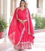 sequins Zari embroidered Kurti with dupatta