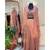 Peach real chinon silk embroidered shrug stytle western suit