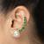 Gold plated kundan green stones ear cuff earrings