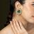 Gold plated kundan green stones stud earrings