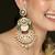 Gold plated kundan green stones chandbali earrings