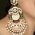 Gold plated kundan green stones chandbali earrings
