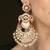 Gold plated kundan red stones chandbali earrings