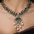 Gold plated kundan green stones necklace set