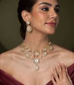 Gold plated kundan necklace set