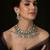 Gold plated kundan green stones necklace set