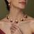 Gold plated kundan red stones necklace set