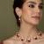 Gold plated kundan red stones necklace set