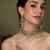 Gold plated kundan Green stones choker necklace set