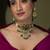 Gold plated kundan green stones choker necklace set