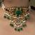 Gold plated kundan green stones choker necklace set