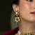 Gold plated kundan green stones choker necklace set