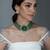 Gold plated kundan green stones choker necklace set