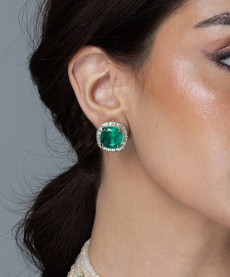 Gold plated kundan red stones necklace set