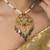 Gold plated kundan green stones necklace set