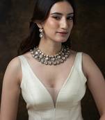 Gold plated kundan necklace set