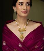 Gold plated temple necklace set