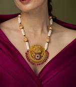 Gold plated temple necklace set