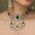Gold plated kundan green stones necklace set