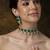 Gold plated kundan green stones chocker necklace set