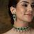 Gold plated kundan green stones chocker necklace set
