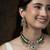 Gold plated kundan green stones necklace set