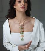 Gold plated kundan multicolor stones necklace