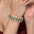 Gold plated kundan Green stones bangles