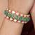 Gold plated kundan Green stones bangles