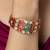Gold plated kundan red stones bangles
